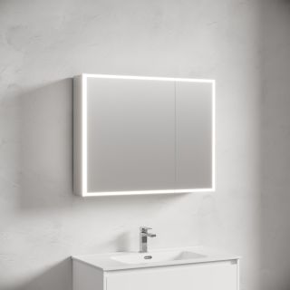 Зеркальный шкаф с подсветкой Sancos Evoke SC8090 90 см серый